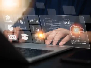 Artificial intelligence AI and CRM software automation technolog